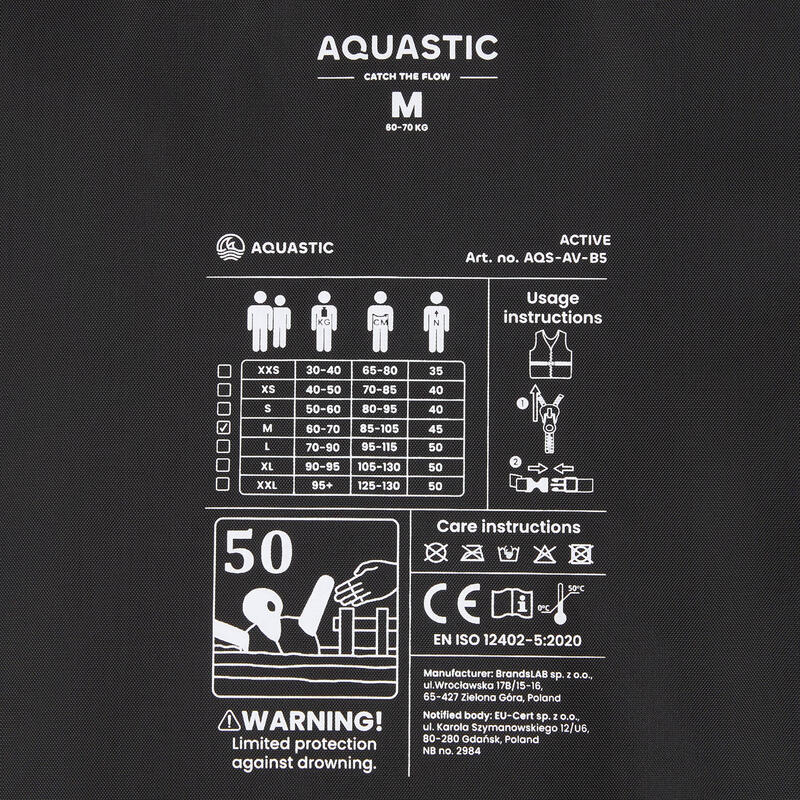 Kamizelka asekuracyjna AQUASTIC Active 50N