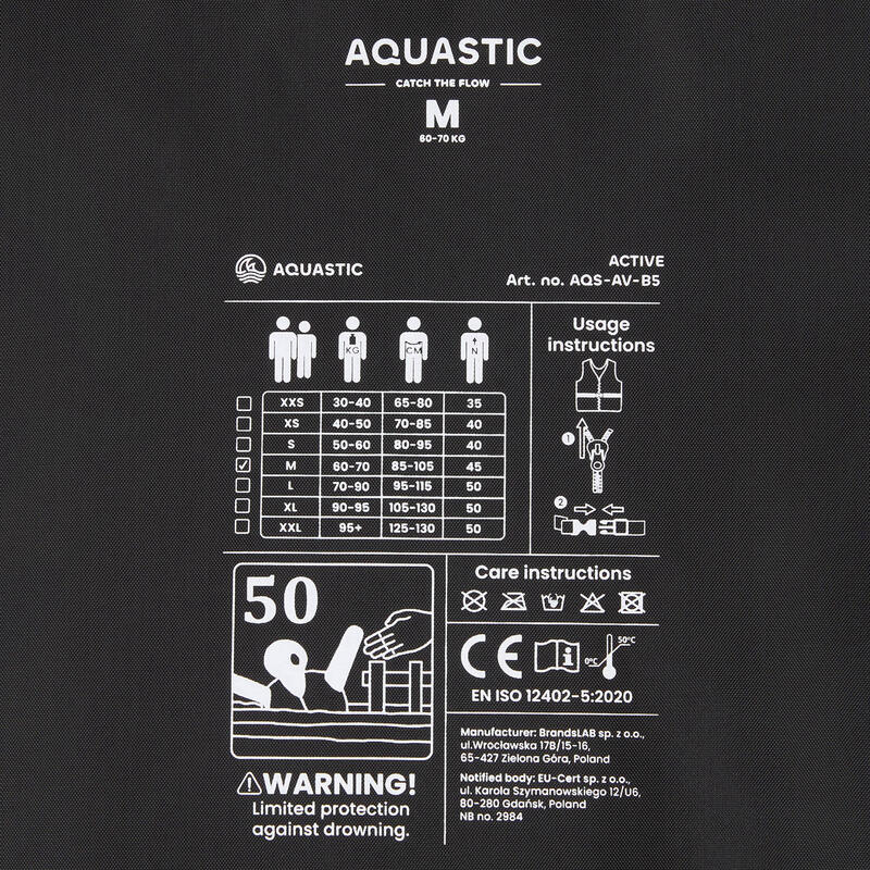 Kamizelka asekuracyjna AQUASTIC Active 50N