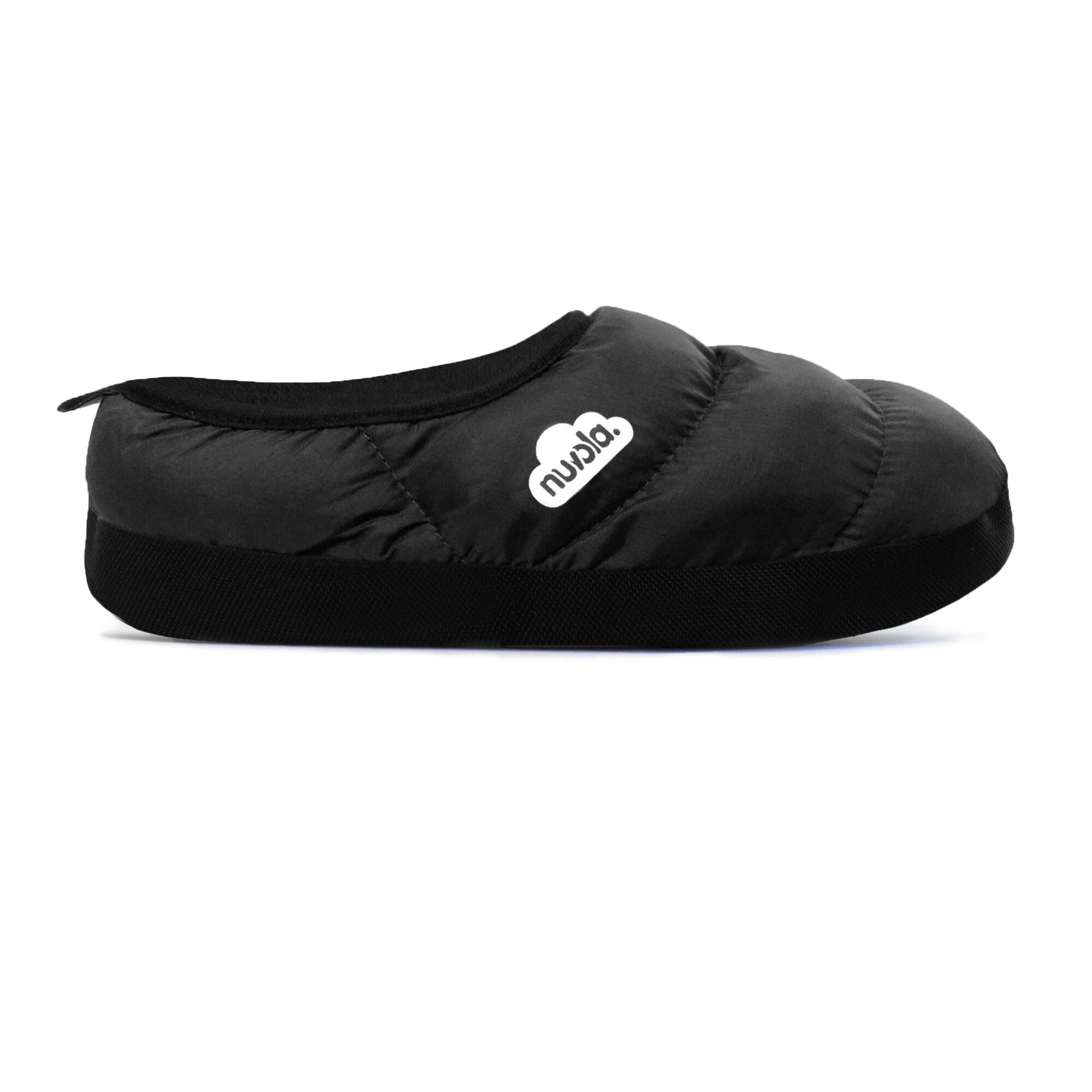 Pantufas unissex nuvola de cor preto com solo de bleracha 2/6