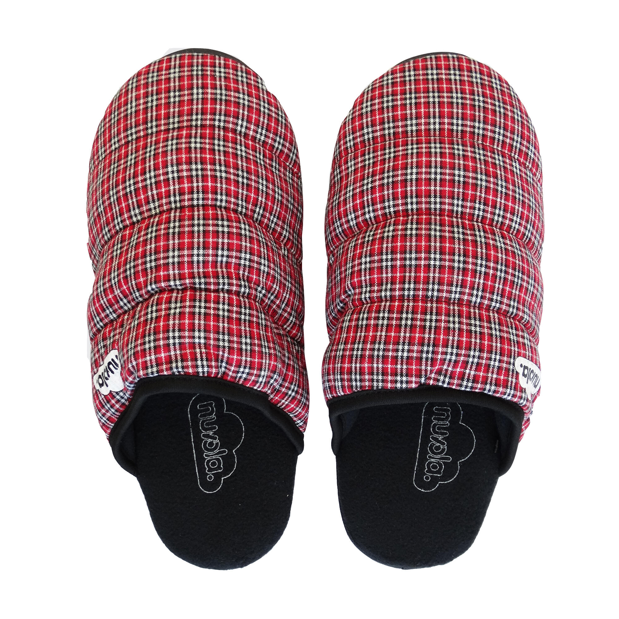 Nuvola Unisex Hausschuhe in rot mit Gummisohle 3/4