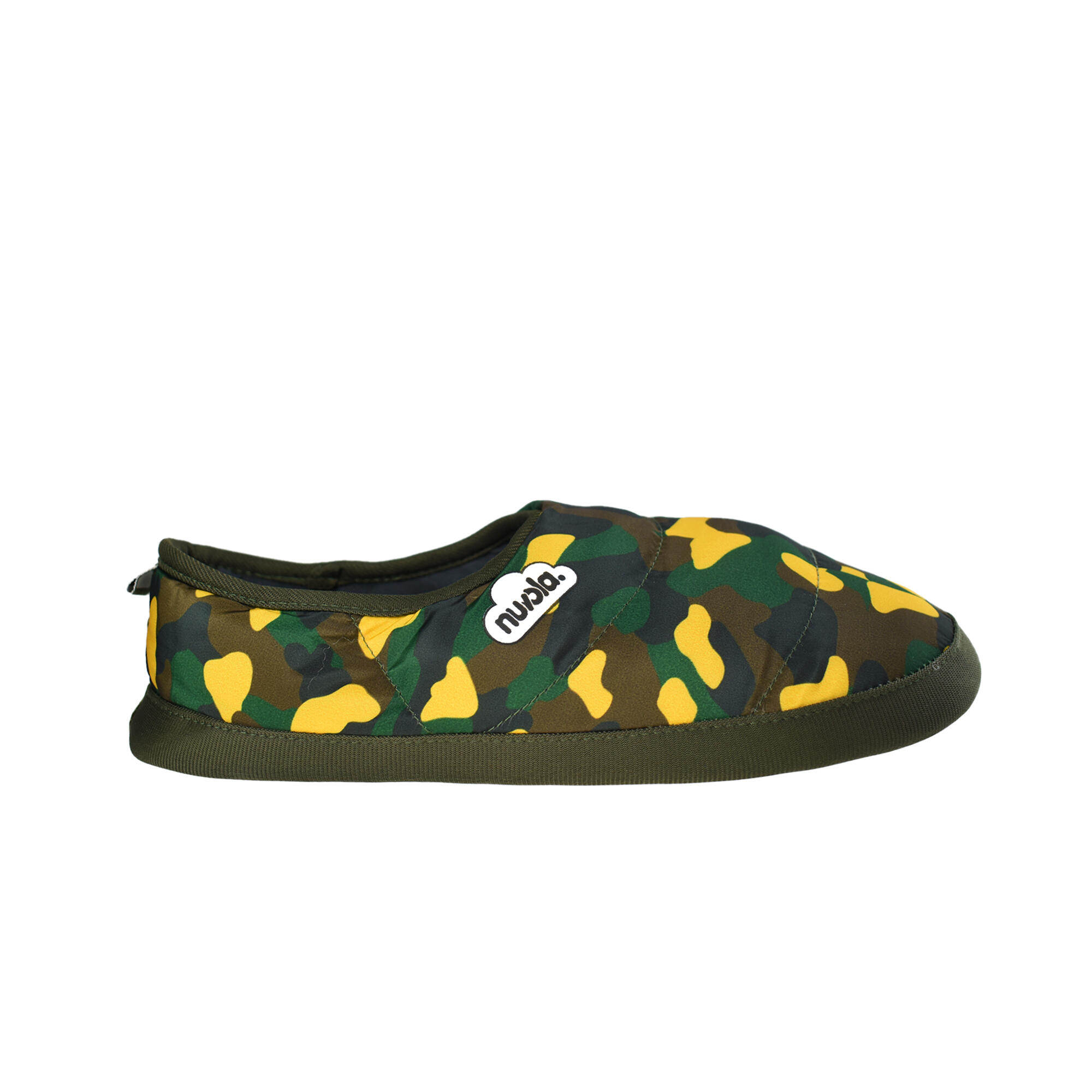 Chaussons unisex Nuvola de couleur vert avec semelle en gomme 1/6