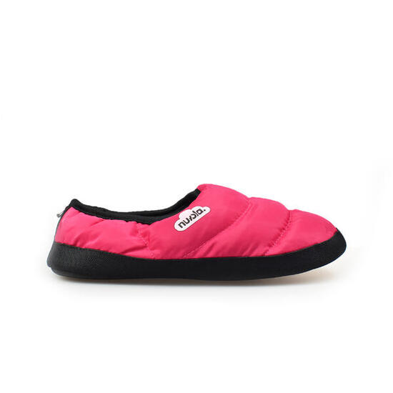 Chaussons unisex Nuvola de couleur fushia avec semelle en gomme
