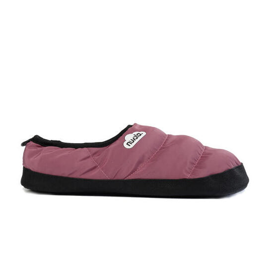 Chaussons unisex Nuvola de couleur rose pâle avec semelle en gomme