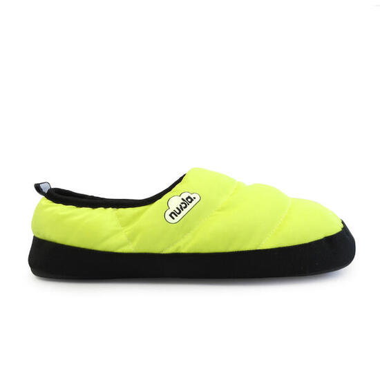 Chaussons unisex Nuvola de couleur jaune avec semelle en gomme