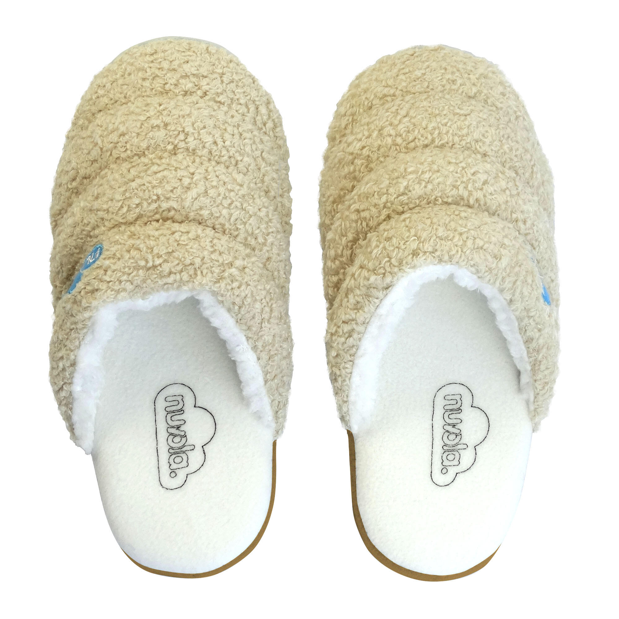 Pantufas unissex nuvola de cor bege com solo de bleracha 4/6