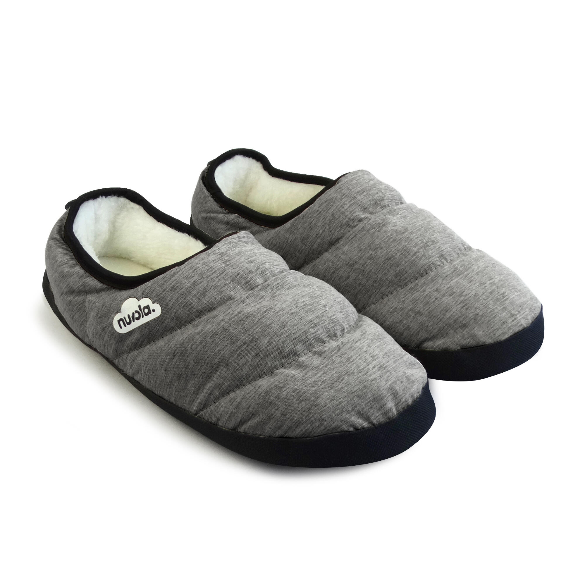 Nuvola grijze unisex slippers met rubberen zool 3/6