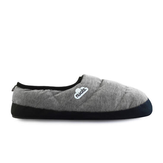 Chaussons unisex Nuvola de couleur gris avec semelle en gomme