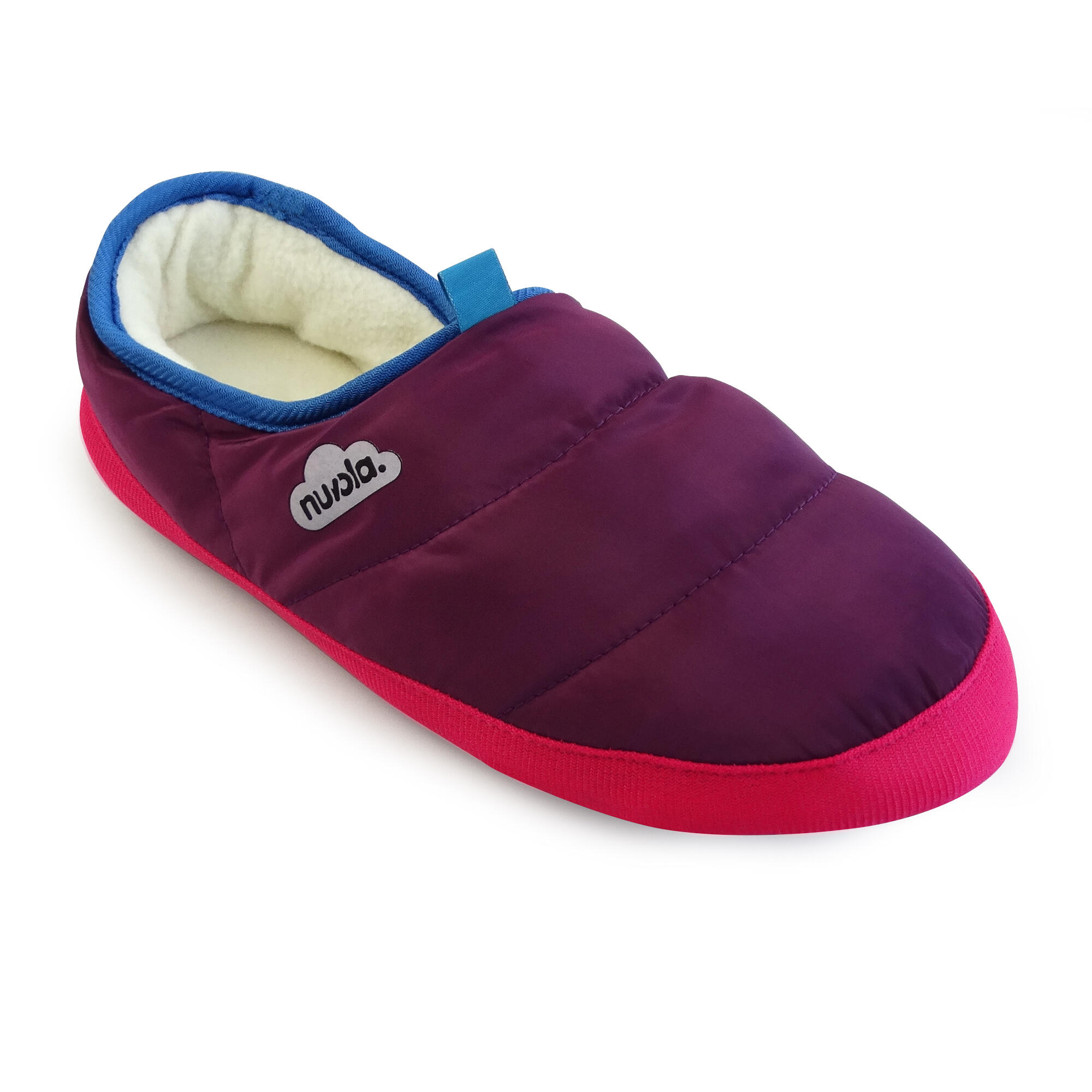 Chaussons unisex Nuvola de couleur violet avec semelle en gomme 2/7