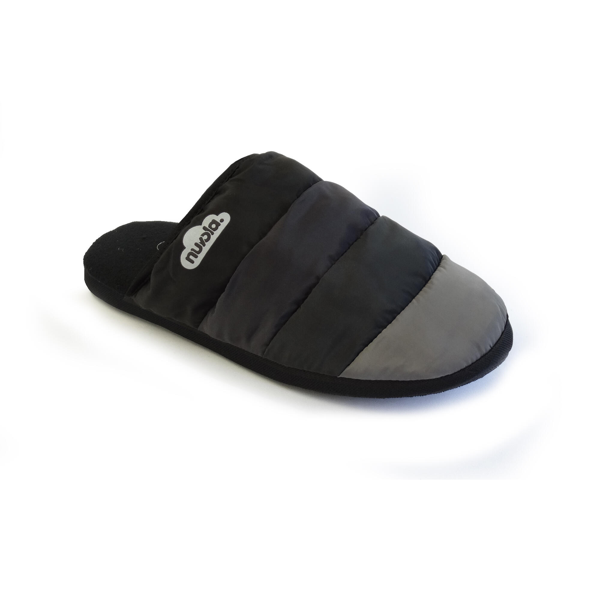 Pantufas unissex nuvola de cor preto com solo de bleracha 2/6