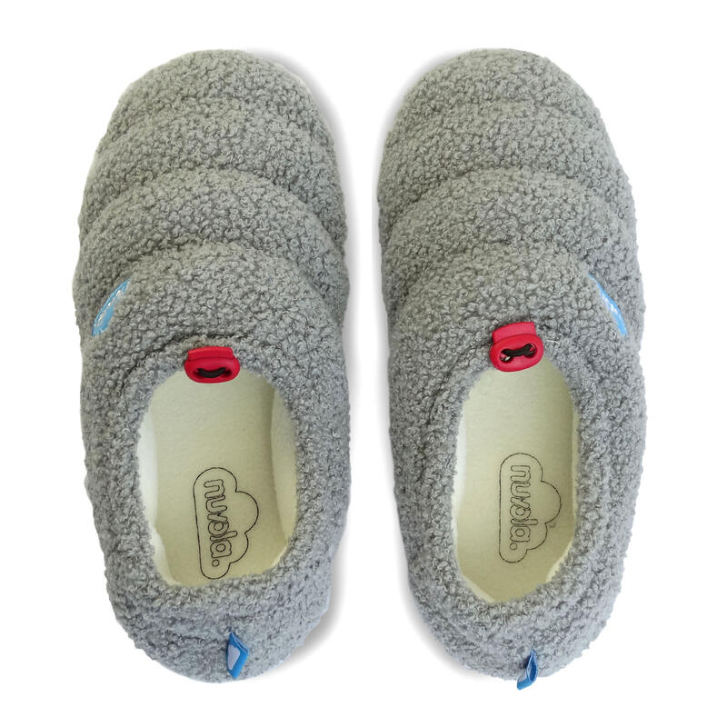 Nuvola grijze unisex slippers met rubberen zool
