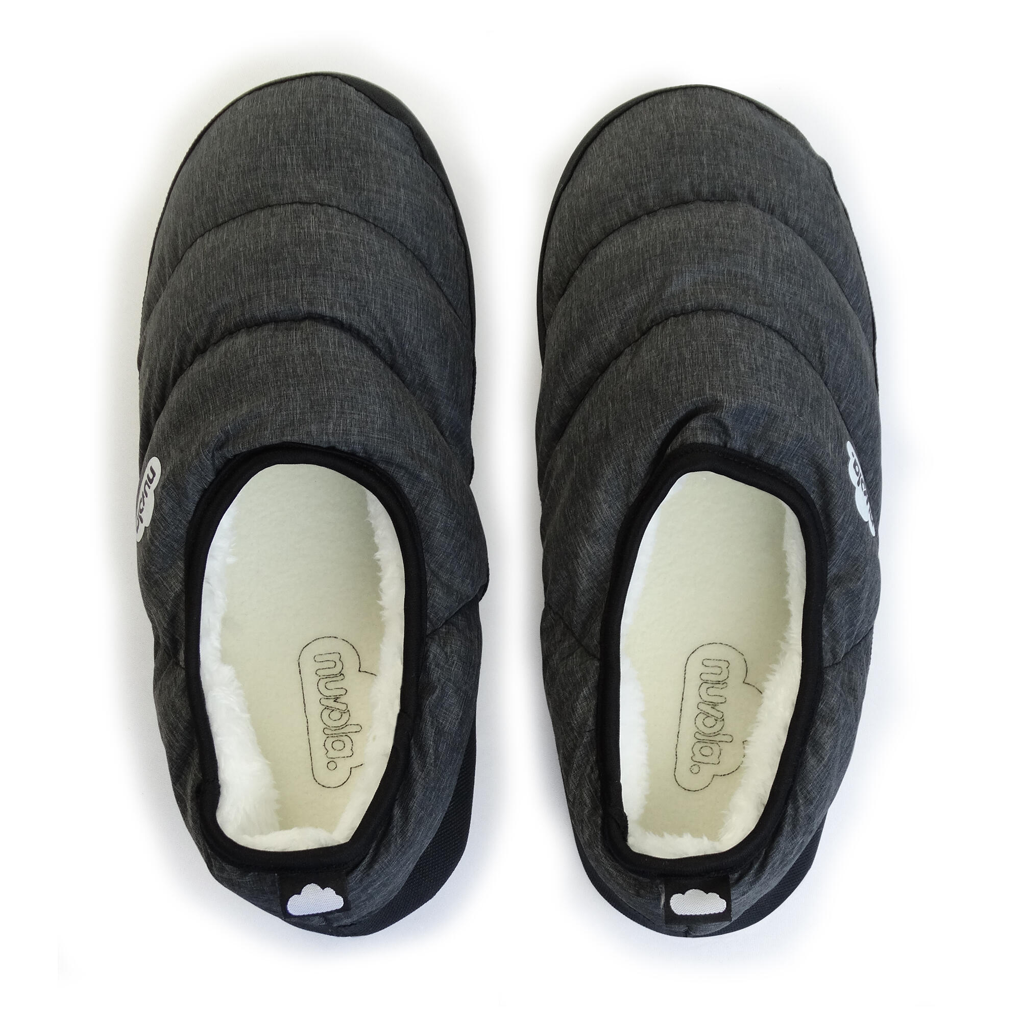 Nuvola Unisex-Pantoffeln in Schwarz mit Gummisohle 4/6
