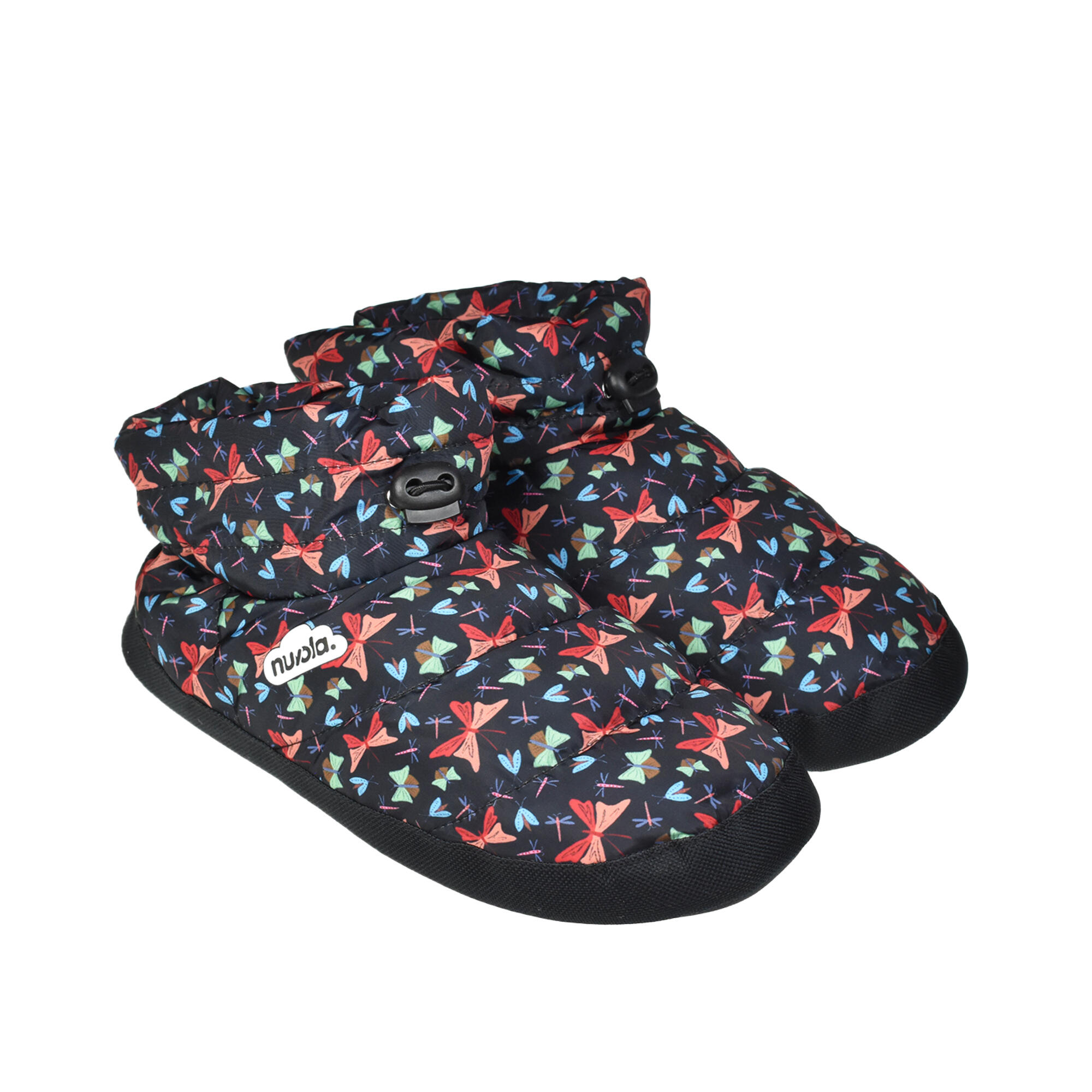 Pantufas unissex nuvola de cor preto com solo de bleracha 2/6