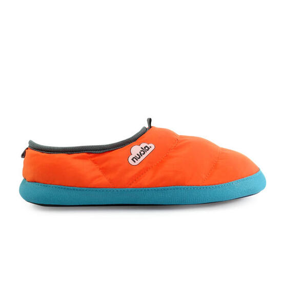 Chaussons unisex Nuvola de couleur orange avec semelle en gomme