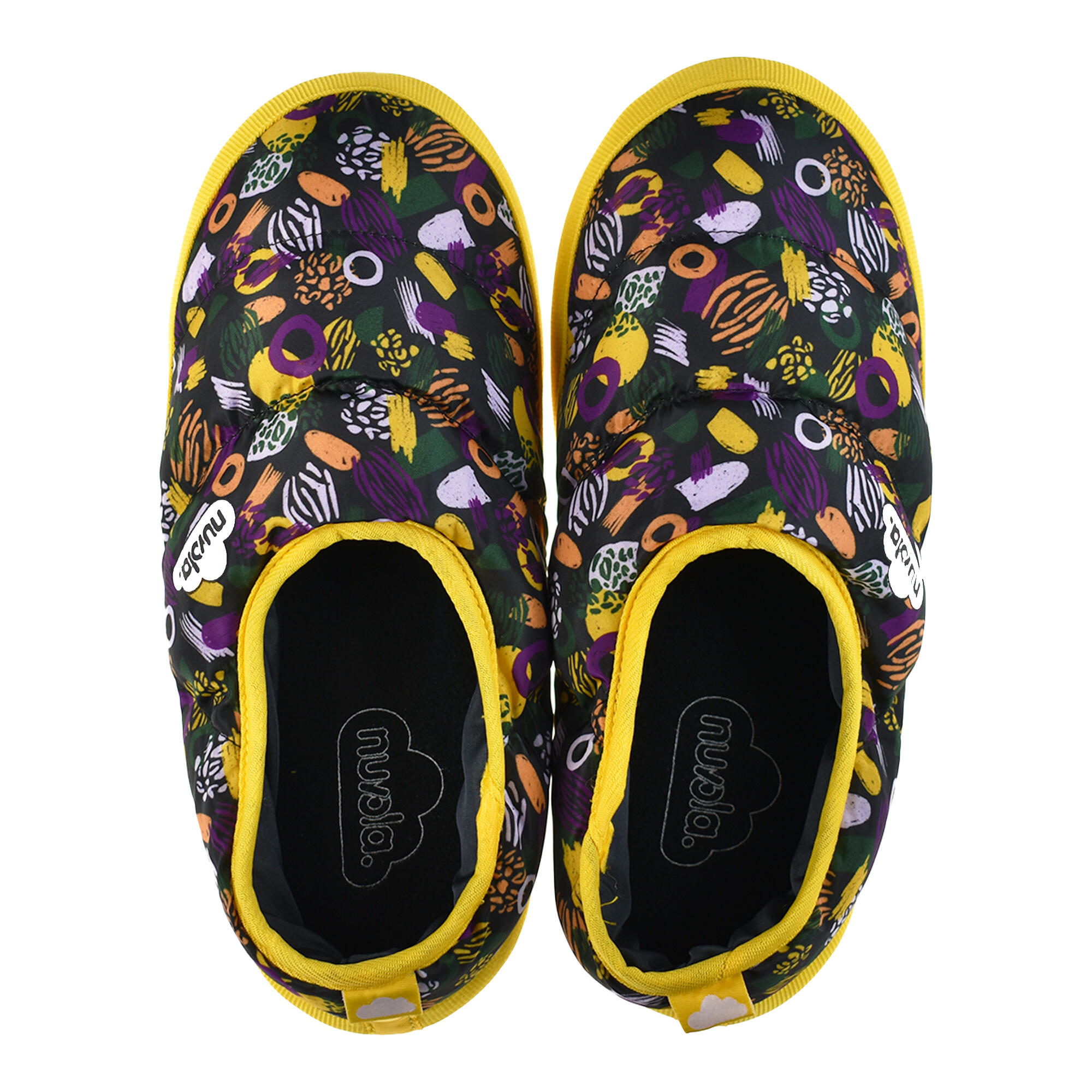 Chaussons unisex Nuvola de couleur jaune avec semelle en gomme 4/6