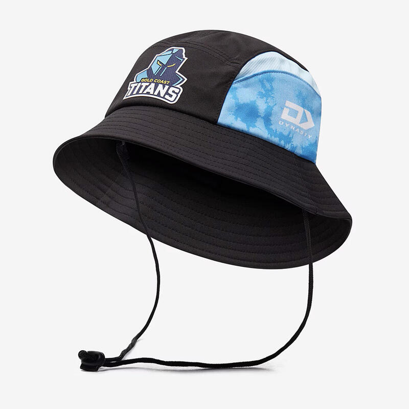 Bob Bucket hat Gold Coast Titans NRL 2025 pour adulte Noir et bleu
