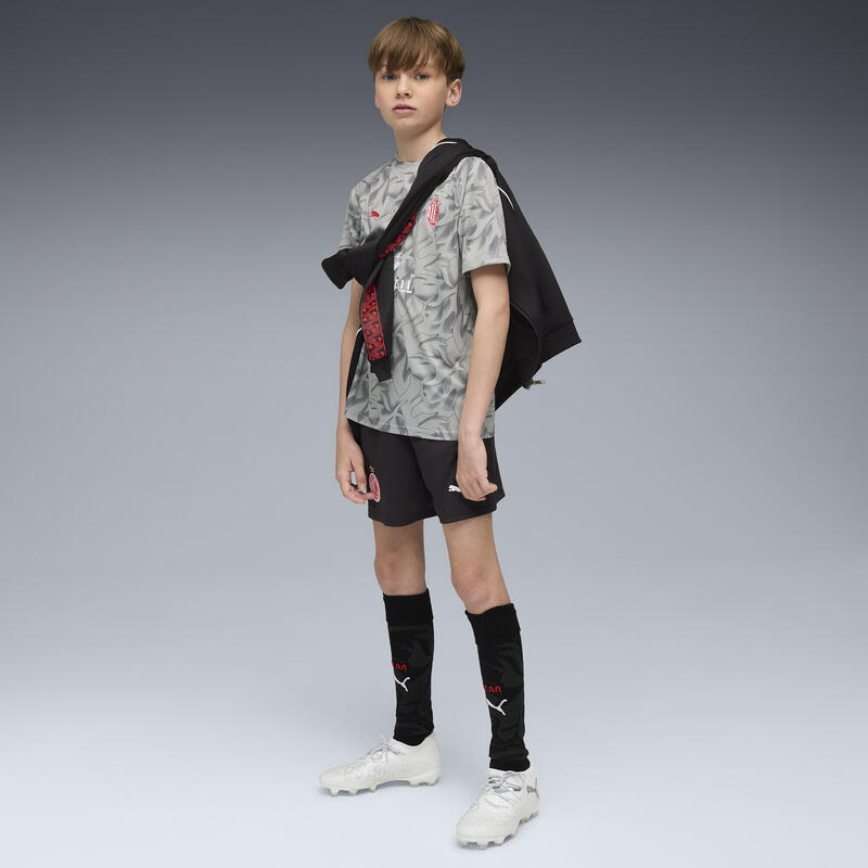 Młodzieżowa koszulka przedmeczowa AC Milan PUMA Smokey Gray White