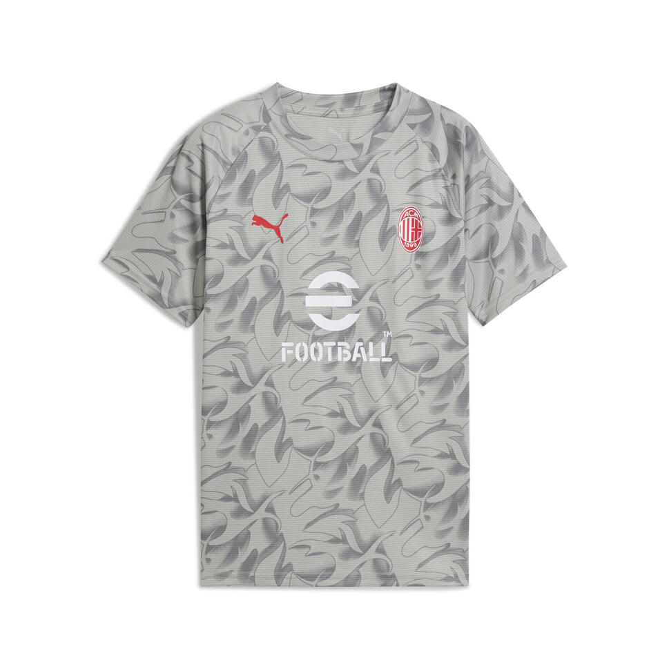 Młodzieżowa koszulka przedmeczowa AC Milan PUMA Smokey Gray White