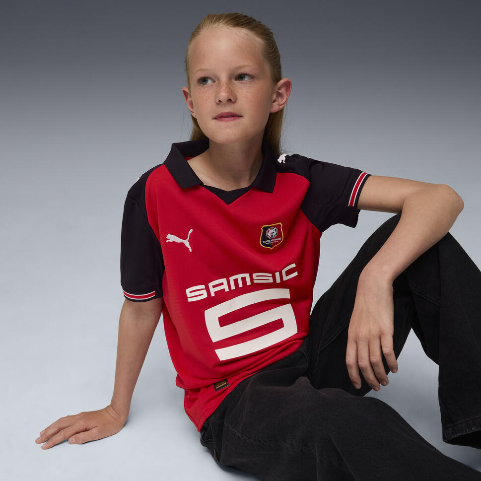 Młodzieżowa koszulka domowa Stade Rennais F.C. 25/26 PUMA Red Black