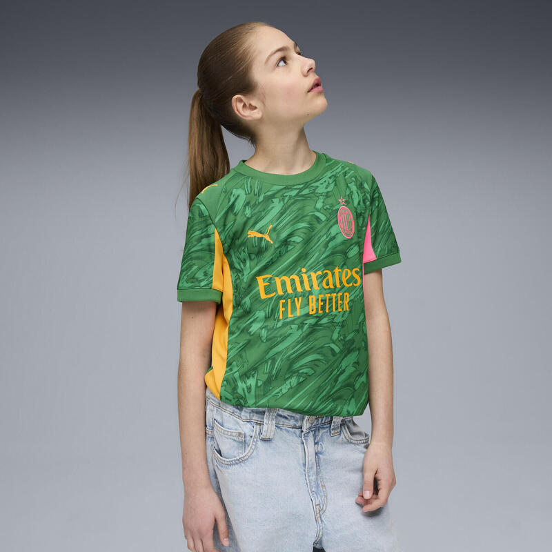 Młodzieżowa koszulka bramkarska AC Milan 25/26 PUMA Archive Green Intense Orange