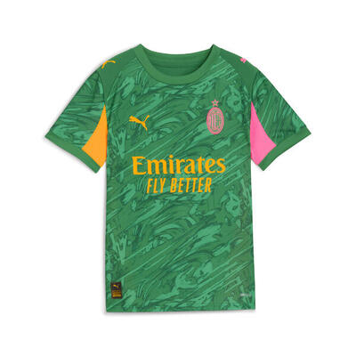Maglia da portiere AC Milan 25/26 per ragazzi PUMA Archive Green Intense Orange