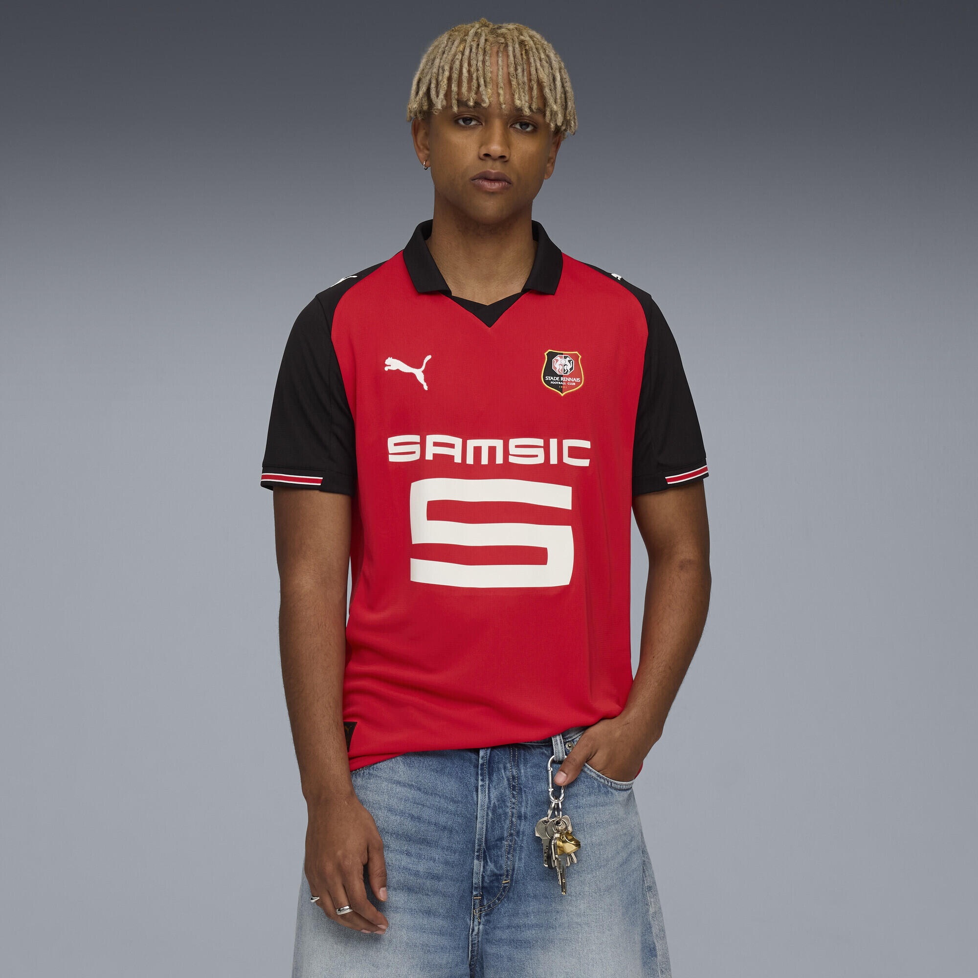 Męska domowa koszulka Stade Rennais F.C. 25/26 PUMA Red Black