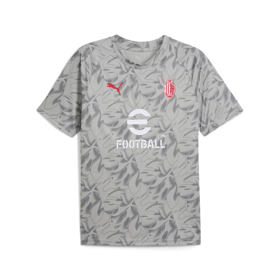 Męska koszulka przedmeczowa AC Milan PUMA Smokey Gray White