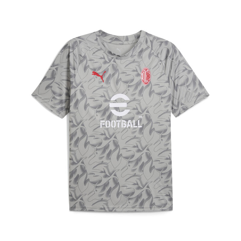 Męska koszulka przedmeczowa AC Milan PUMA Smokey Gray White