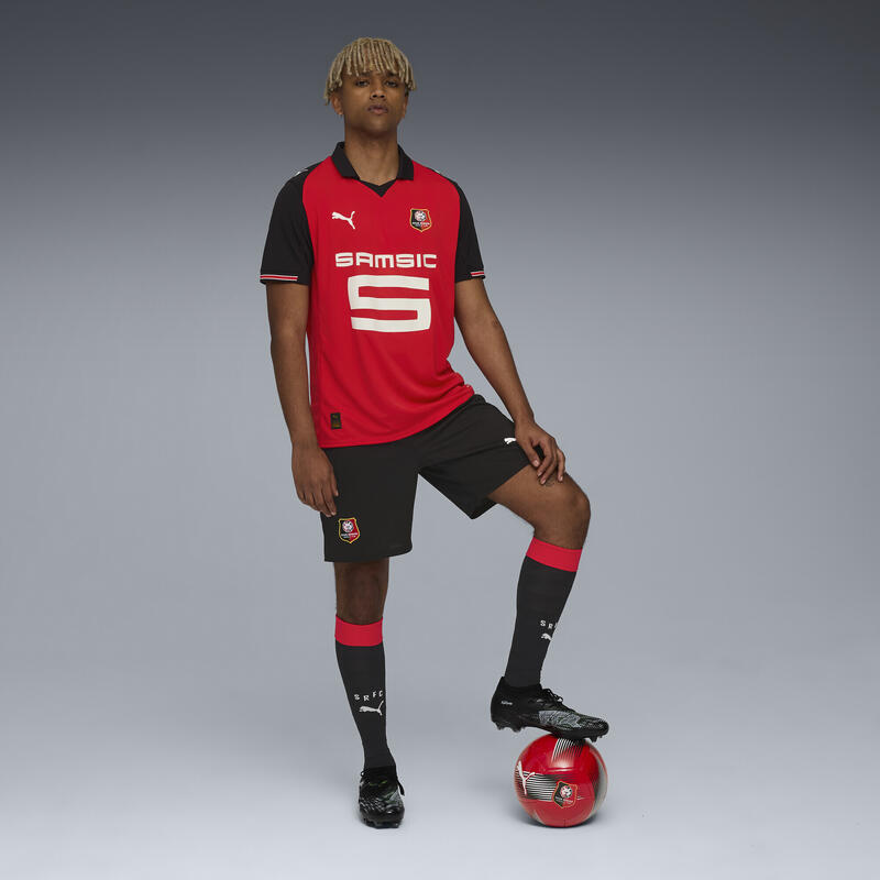 Șort bărbați cu talie elastică, logo, Stade Rennais Fc 25/26, negru PUMA