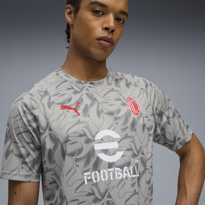 Męska koszulka przedmeczowa AC Milan PUMA Smokey Gray White