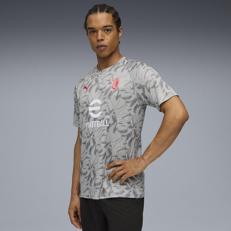 Męska koszulka przedmeczowa AC Milan PUMA Smokey Gray White