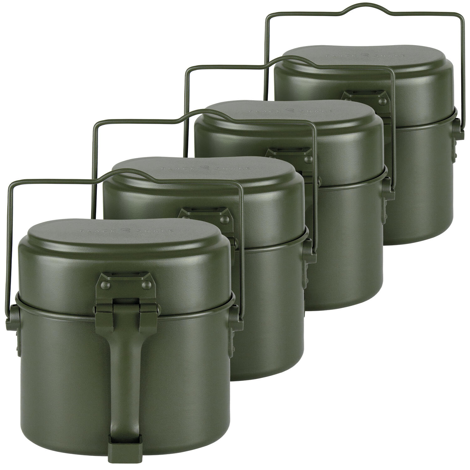Camping-Kochgeschirr | Aluminium | Topf, Pfanne, Teller | 4 Kochgeschirr Sets 1/6