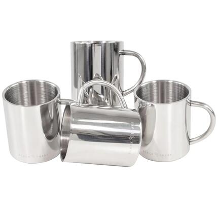 Black Snake Edelstahl Camping-Thermobecher Outdoor-Tasse 300 ml - 4 Personen Set