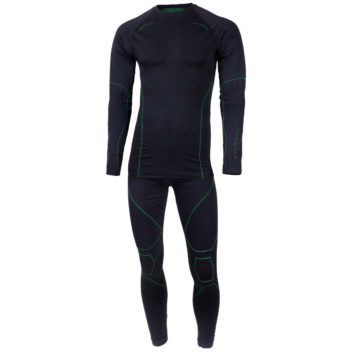 BLACK SNAKE Funktionsunterwäsche Herren Set | Thermounterwäsche | Seamless | Schwarz/Grün