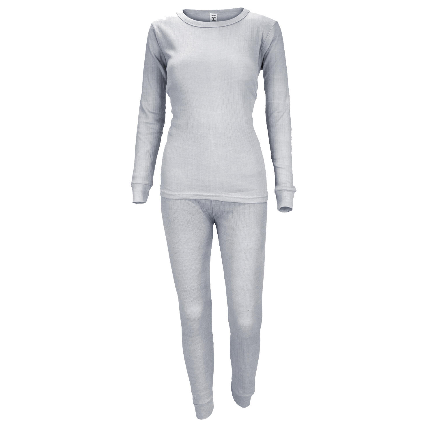 BLACK SNAKE Thermounterwäsche Damen Set | Unterhemd + Unterhose | Innenfleece | Grau