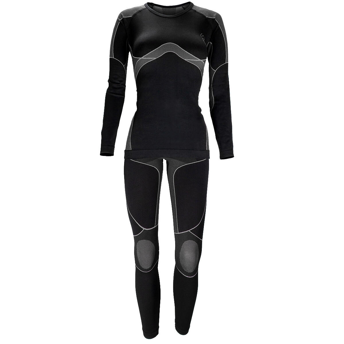BLACK SNAKE Funktionsunterwäsche Damen Set | Thermounterwäsche | Seamless | Schwarz/Grau