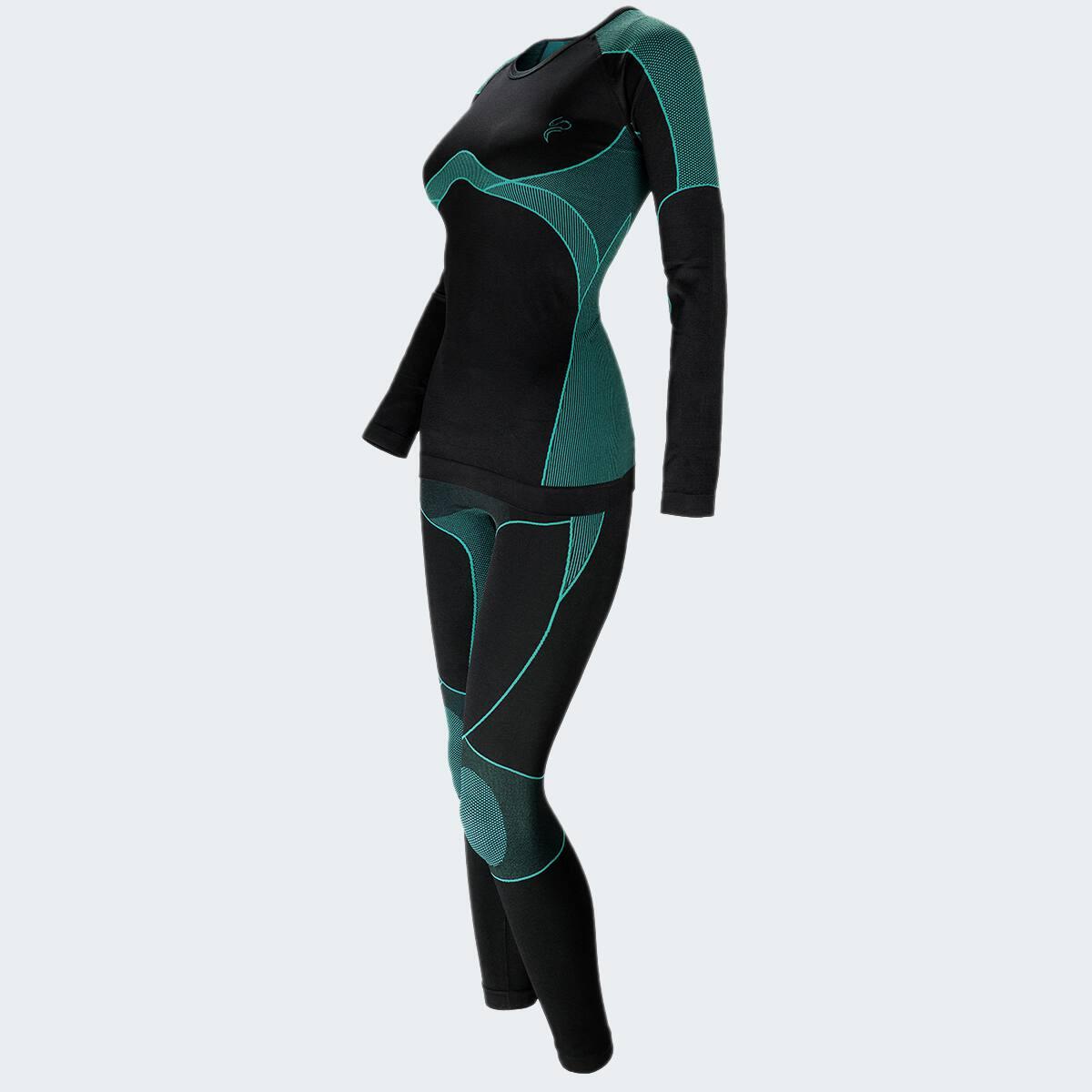 Damen Skiunterwäsche Set Funktionsunterwäsche Seamless Shirt und lange Hose 3/11