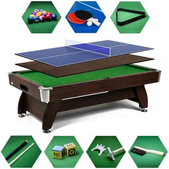 Stół bilardowy spływowy Vip Extra 8FT z nakładką ping-pong blat