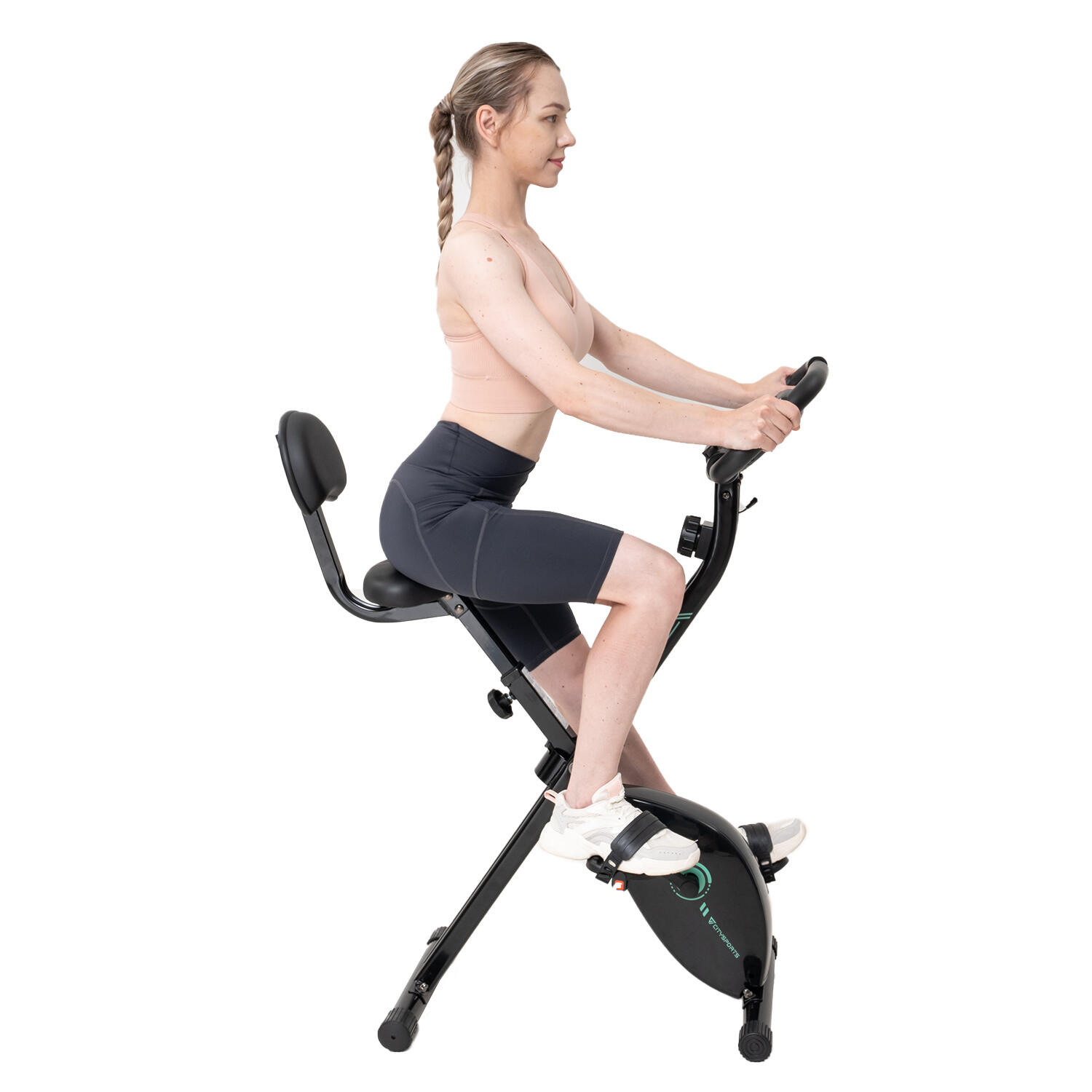 Hometrainer Opvouwbare, X-Bike, 8 Weerstandsniveaus, Compact en Stil 2/7