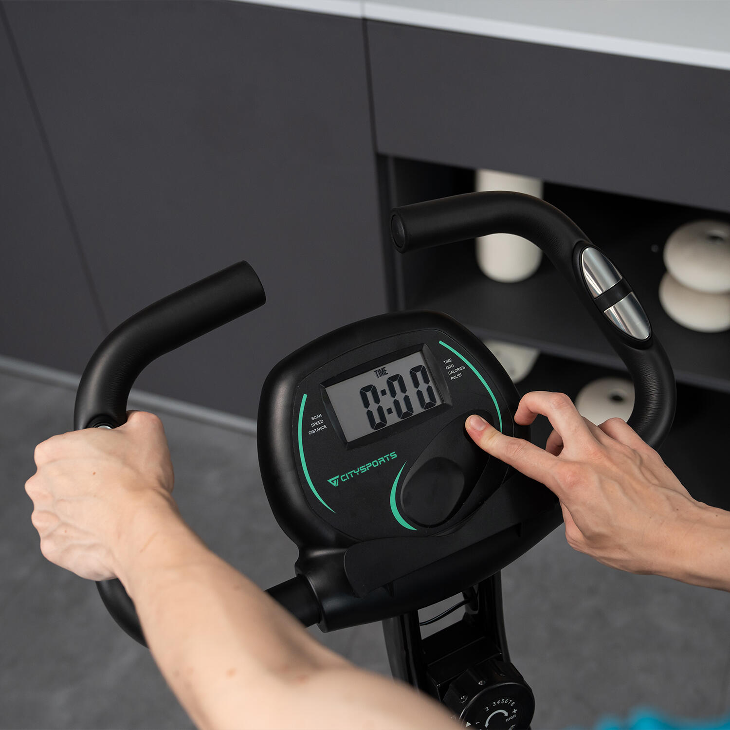 Hometrainer Opvouwbare, X-Bike, 8 Weerstandsniveaus, Compact en Stil 6/7