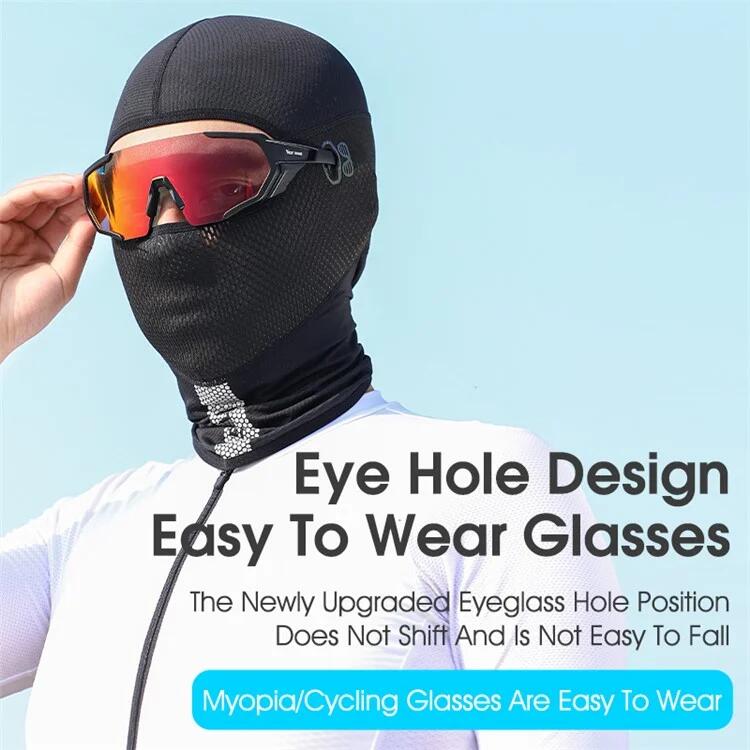 Cache-visage anti-UV en soie glacée respirant pour cyclisme et pêche Noir 4/7