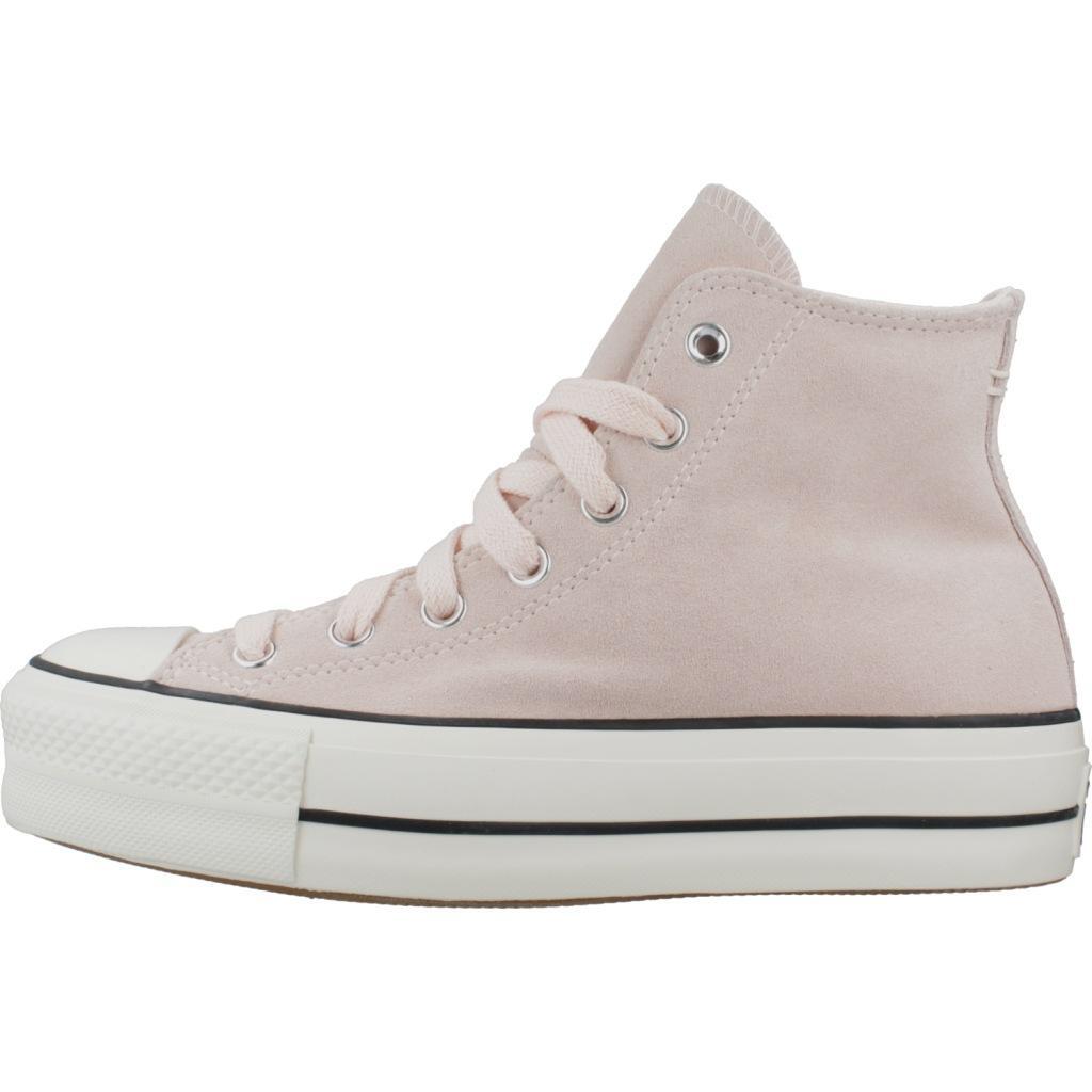 Baskets Converse Modèle Chuck Taylor All Star Lift Plataform Suede Couleur Rose 2/5