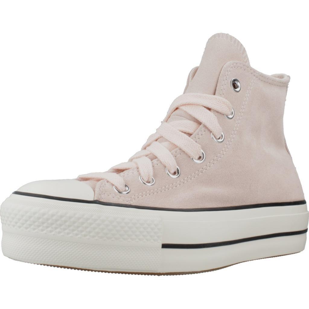 Baskets Converse Modèle Chuck Taylor All Star Lift Plataform Suede Couleur Rose 1/5