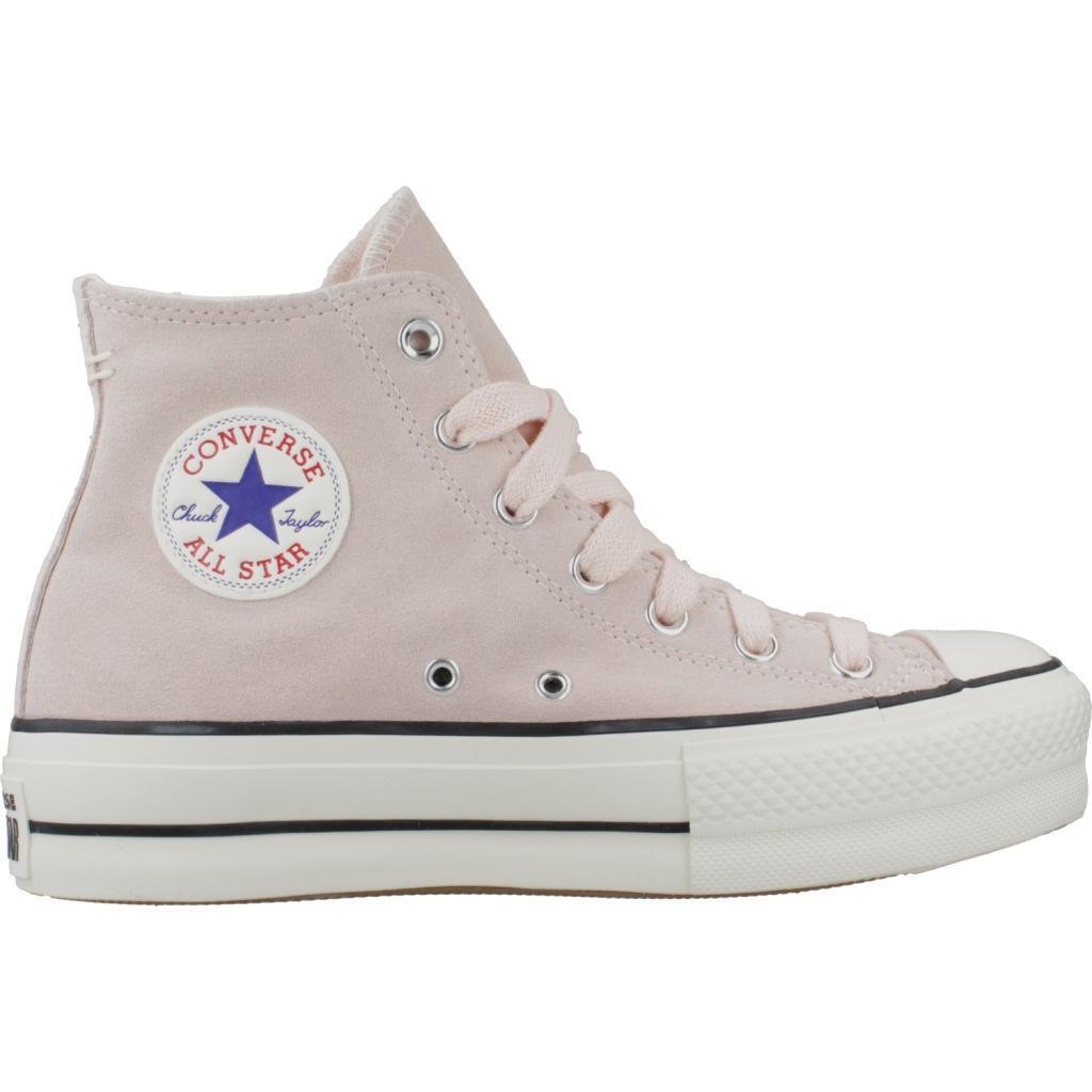 Baskets Converse Modèle Chuck Taylor All Star Lift Plataform Suede Couleur Rose 4/5