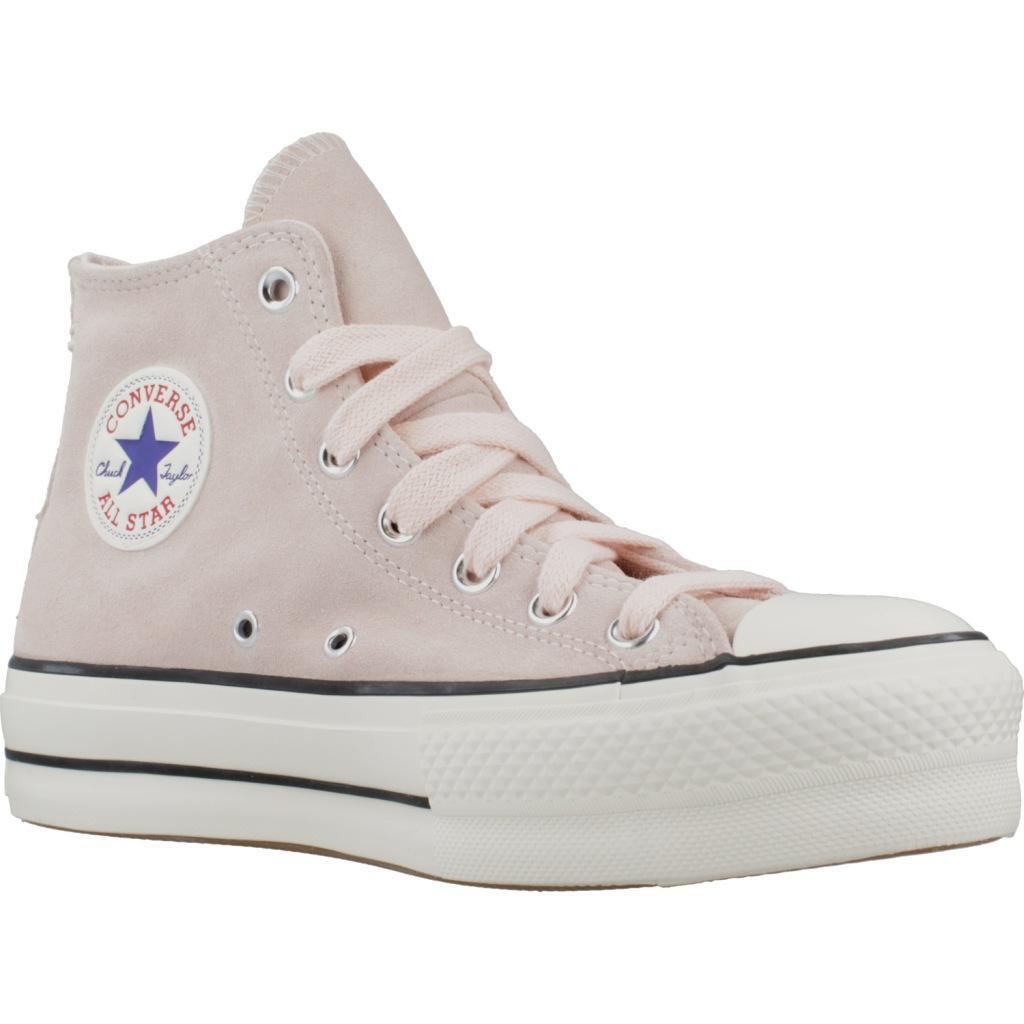 Baskets Converse Modèle Chuck Taylor All Star Lift Plataform Suede Couleur Rose 5/5
