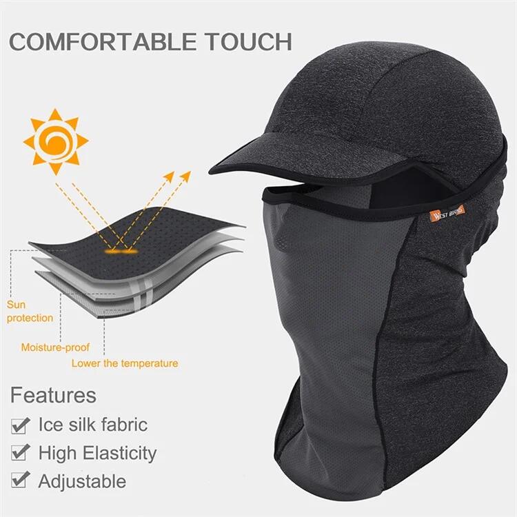 Cagoule 3-en-1 d'été anti-UV  rafraîchissant et respirant - Gris foncé 3/4