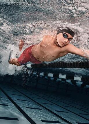 Speedo Fastskin LZR Ignite Jammer – Flammenrot/Blitz/Weiß – Größe 28