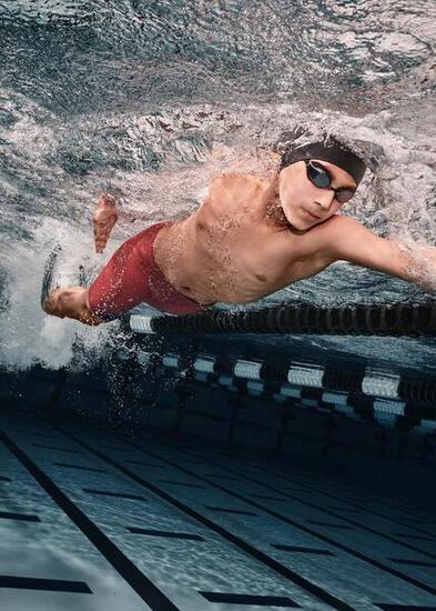 Speedo Fastskin LZR Ignite Jammer – Flammenrot/Blitz/Weiß – Größe 28