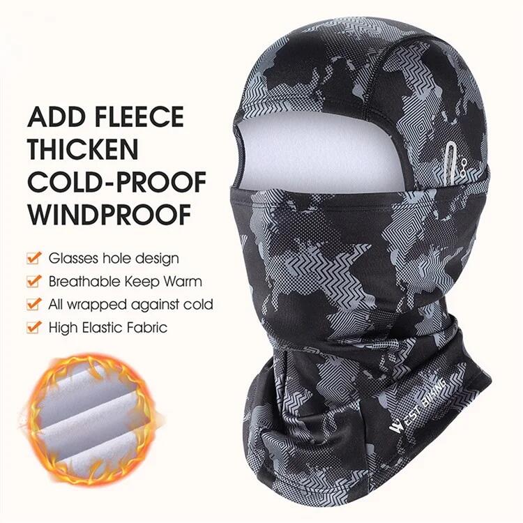 Cagoule de cyclisme d'extérieur chaude d'hiver avec trous pour lunettes 2/7