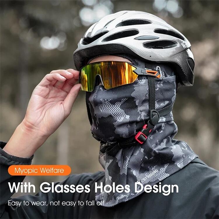 Cagoule de cyclisme d'extérieur chaude d'hiver avec trous pour lunettes 3/7