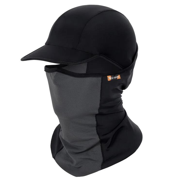 WEST BIKING 3-in-1 Sommer Anti-UV Kühlende und Atmungsaktive Balaclava - Schwarz/Grau